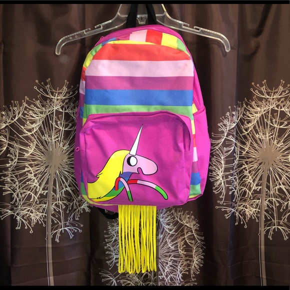 Adventure Time Other - ADVENTURE TIME Lady Rainicorn Rainbow Hoodie Backpack with attached unicorn hood